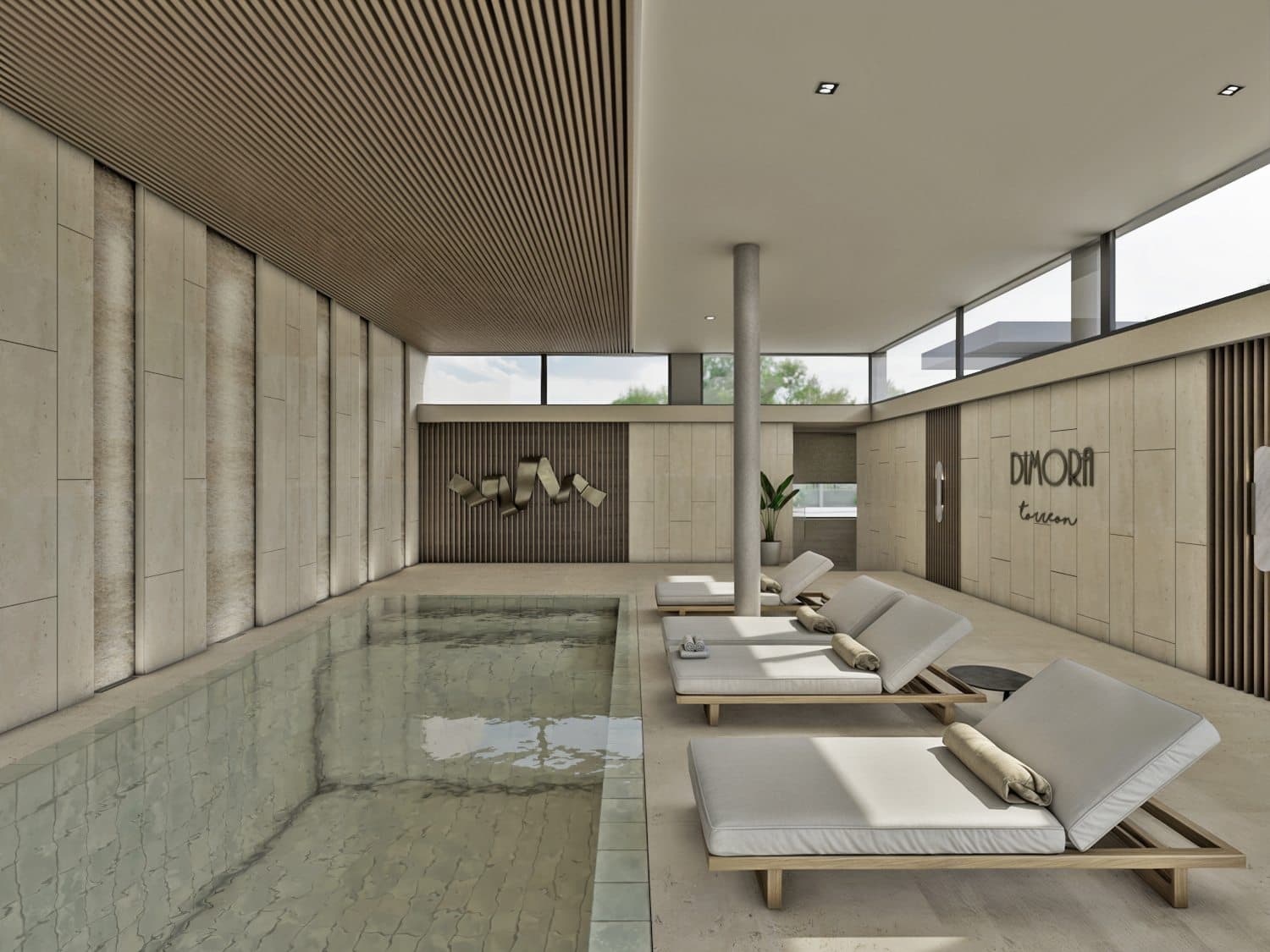 Dimora Torreón, render de la piscina climatizada en Mar del Plata
